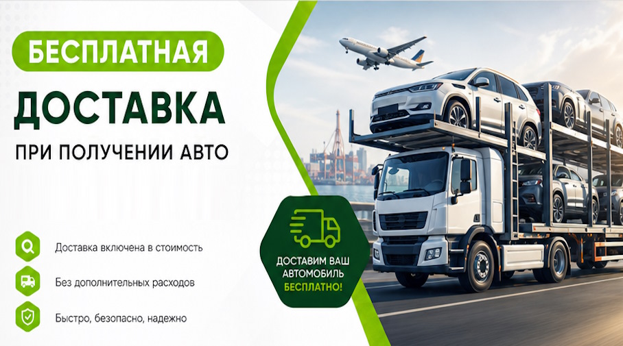 Акция! Бесплатная доставка по Ревде при получении авто